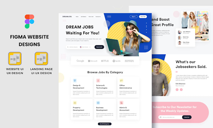 Design landing page ui ux and website ui ux in figma by Zeeshanshani722 ...