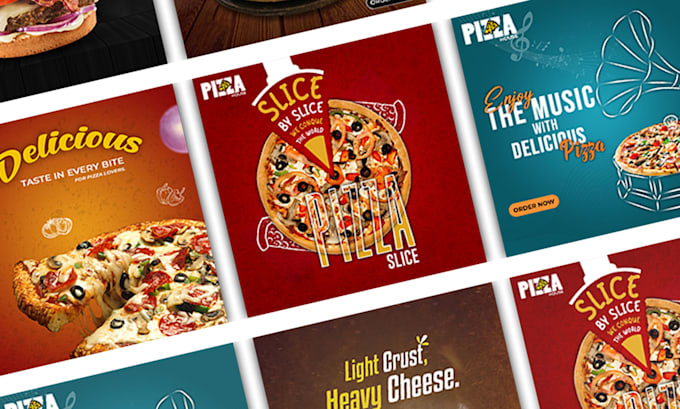create pizza and food post design for your business