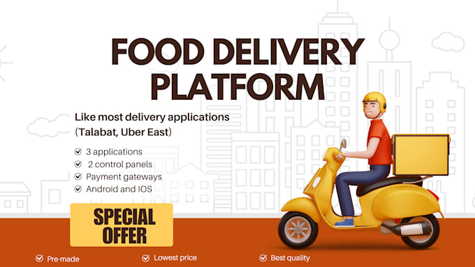 build multi store food delivery app  like uber eats, talabat