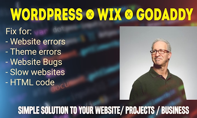 fix your wix wordpress godaddy HTML website bugs and errors
