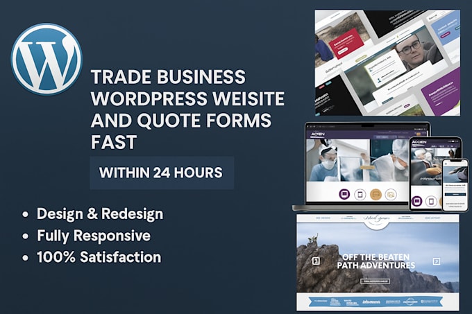 create trade business wordpress website and quote forms fast