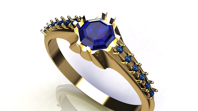 create a modern 3d cad jewelry design and render it