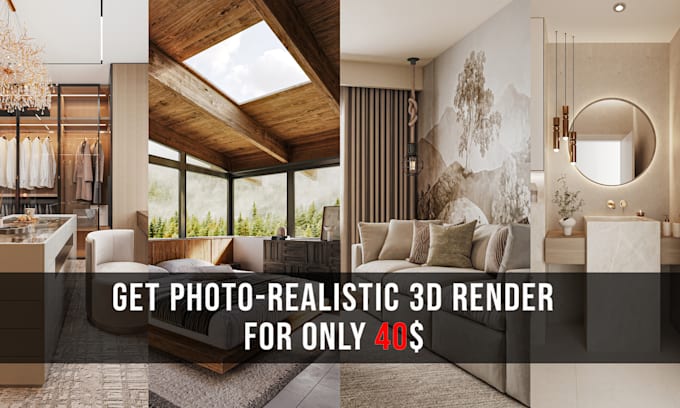 3d interior visualization realistic render