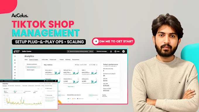 setup tiktok shop, manage tiktok ads and affiliate outreach and marketing