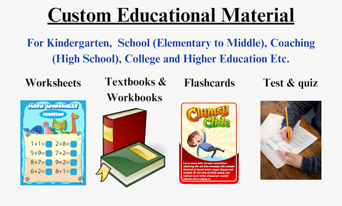 create custom educational materials test, flashcard, quiz