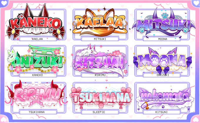 design kawaii japanese style logo for vtuber and streamer