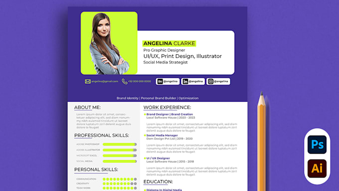craft a professional resume design and CV design