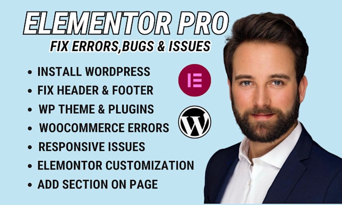 fix wordpress elementor errors, responsive issues and divi page builder bugs