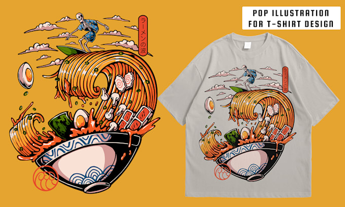 do pop illustration t shirt design for clothing brand