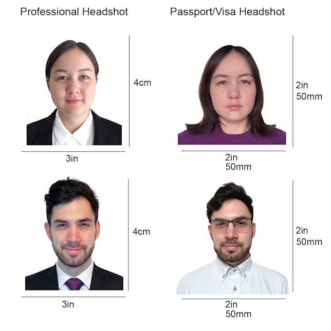 do passport, visa, or professional headshot from any photo