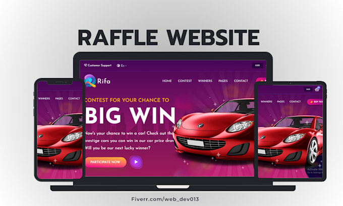 Design raffle website raffle competition website raffle ticket
