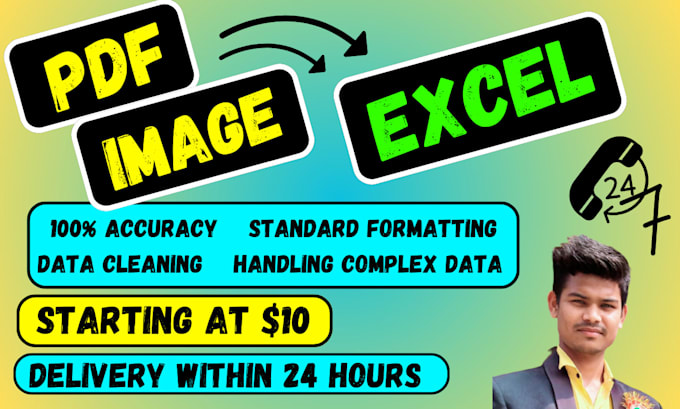 Convert pdf and images to excel or data entry in 24 hours by Alice004 ...
