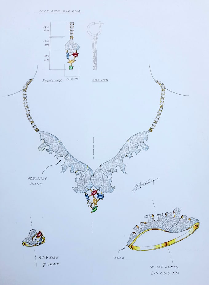 sketch beautiful necklace for your business