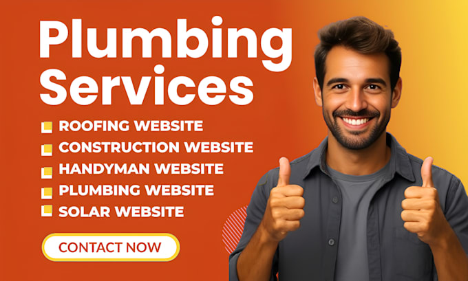 design cleaning, plumbing, roofing, handyman, construction business website
