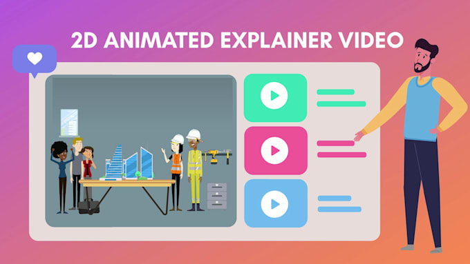 create 2d animated explainer video and 2d animation marketing video