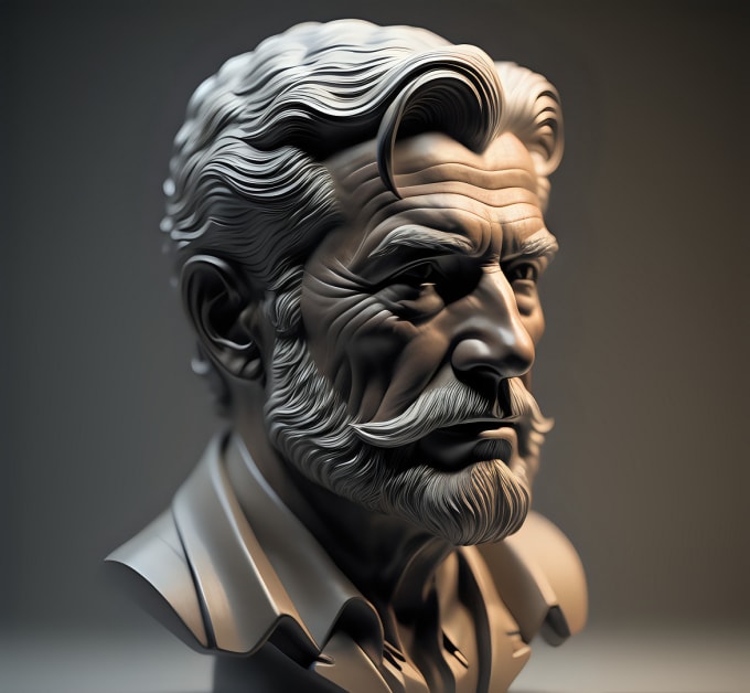 sculpter un modèle 3D pour l'impression 3D, modèle de tête 3D, modèle de  buste 3D, figurine miniature