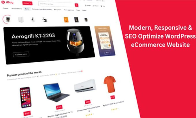 develop a modern responsive ecommerce wordpress website or online store