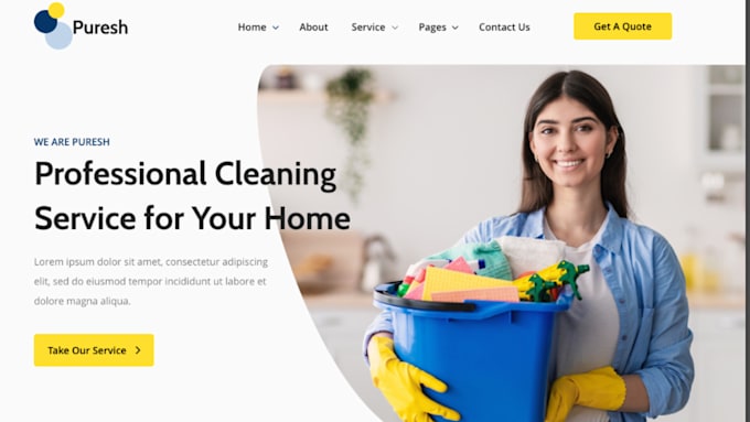 design cleaning website, cleaning business website, service website