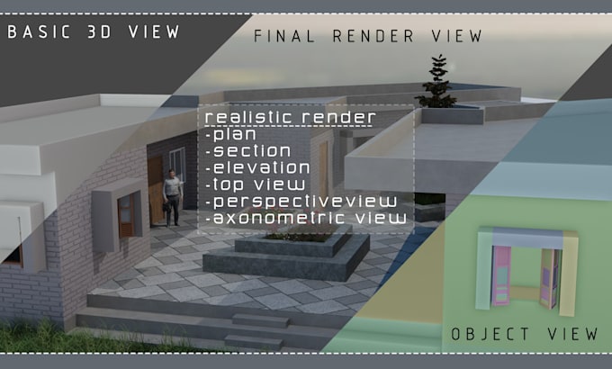create and render your 3d model photo realistic view