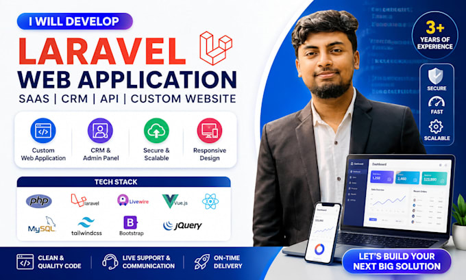 build custom laravel web app, CRM, saas or rest API with clean architecture
