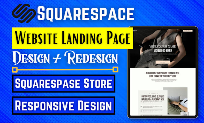 Build squarespace landing page online store squarespace website design ...