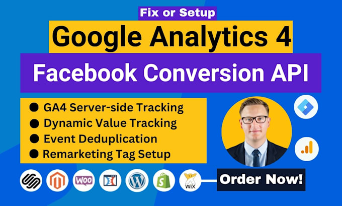 setup google analytics 4, facebook conversion API,ga4 ecommerce tracking by GTM