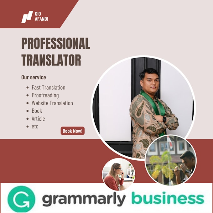 Provide the most accurate translation by Gio_afandi Fiverr