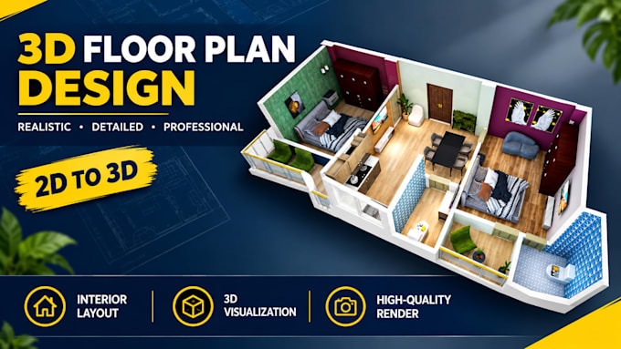 make 3d isometric view, 2d layout