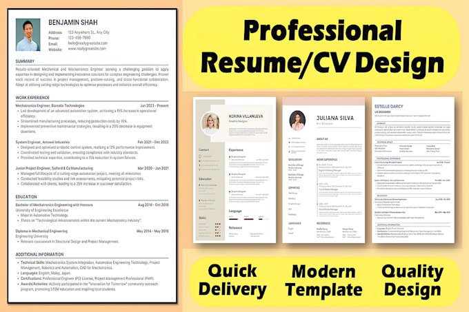 create a professional CV or a modern resume design