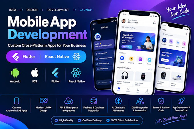 develop cross platform mobile apps with ai