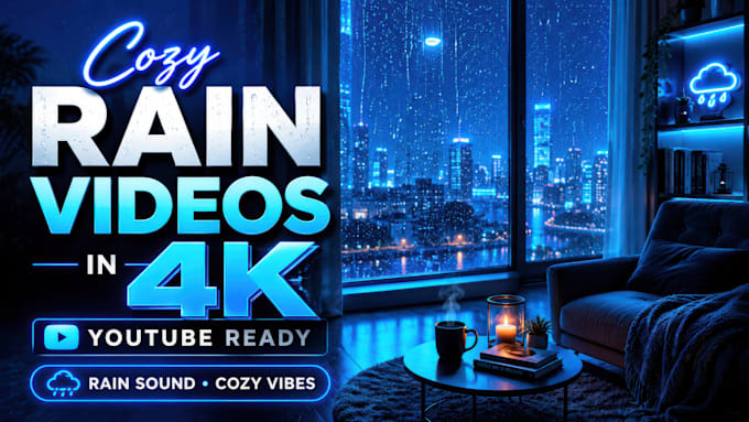 create 10 cozy relaxing 4k rain videos