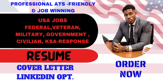I will write federal resume, ksa response for military, veteran, government and usa jobs