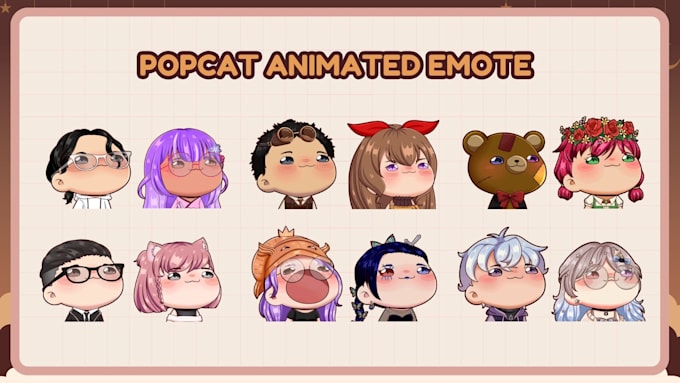 draw you a pop cat animated emote