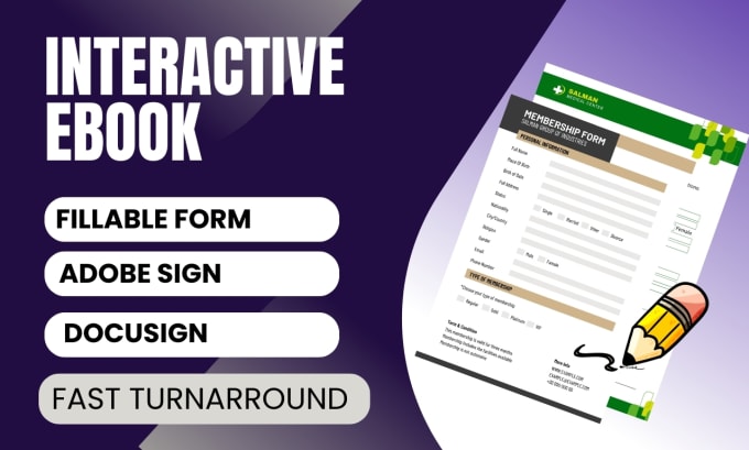 Create interactive fillable pdf form template docusign adobe sign by