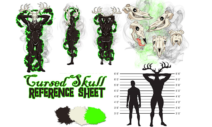 draw character reference sheets fantasy, furry, monsters etc