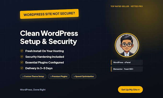 install wordpress, themes, plugins, and secure your website