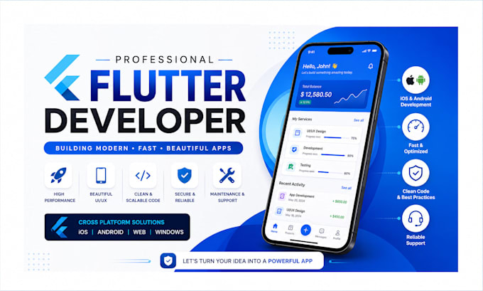 professional flutter developer for high quality android and ios mobile app