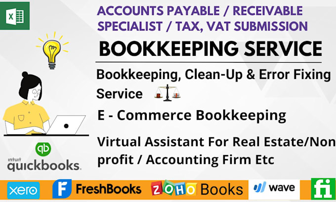 Do bookkeeping , clean up in quickbooks online , xero etc by Mysha109 ...