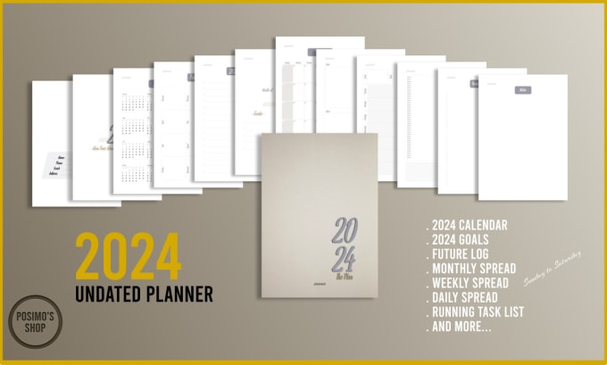 Offrir un journal de planification 2024 imprimable et non daté