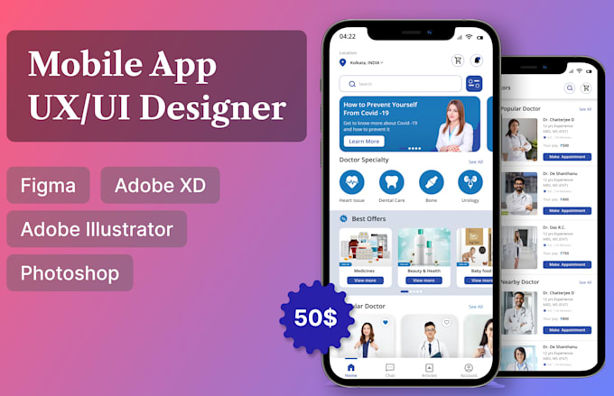 Do mobile app uxui design for android and ios by Mafizhazra | Fiverr