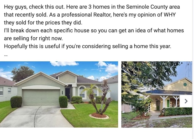 create posts facebook, linkedin, instagram for real estate