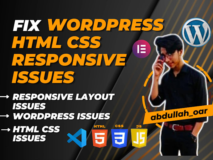 fix wordpress, HTML CSS responsive issues or bugs