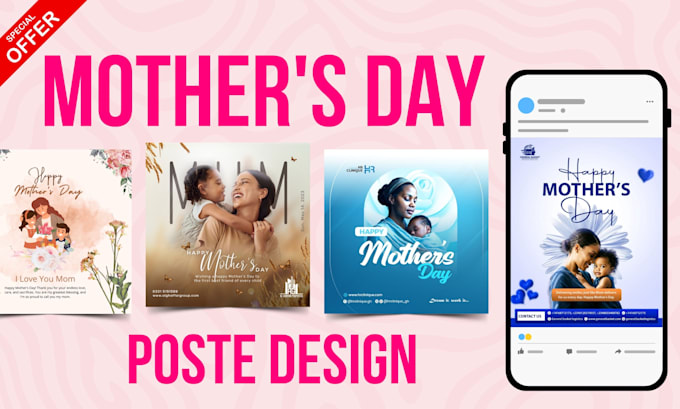 design mothers day posts, ads, promotional creatives, marketing designs