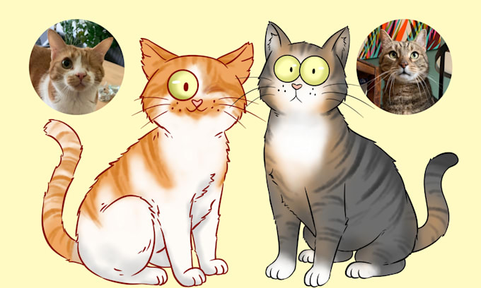 draw a unique and cute pet cat illustration