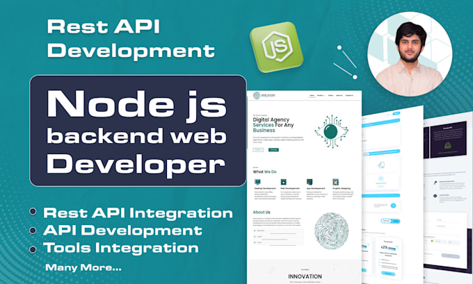 be your node js developer for backend, rest API development, and API integration