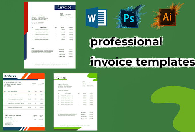 provide rate list receipt professional template