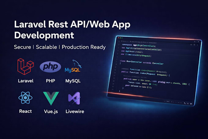 build, maintain and fix bugs on laravel web app and API, laravel expert