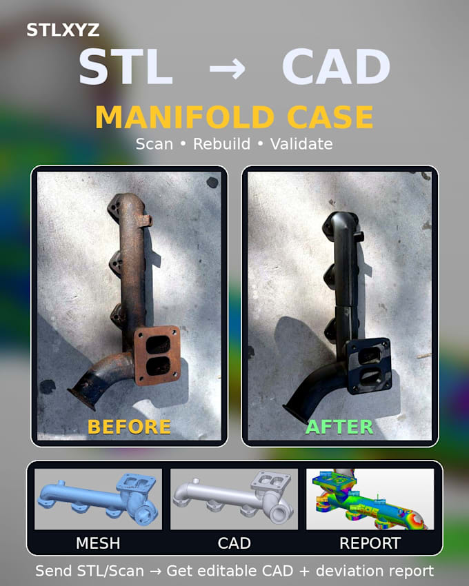 convert stl, mesh, or scan data into a precise cad model