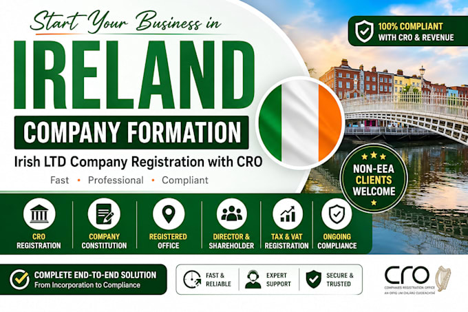 register an irish ltd company in ireland with cro and provide company formation