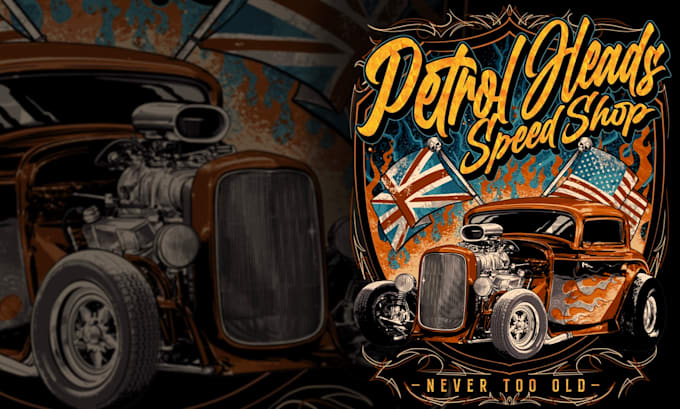 create cool hot rod car for event and community